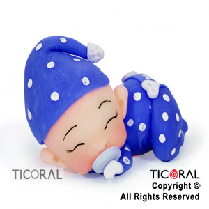 ADORNO BEBE DURMIENDO LUNARES GRANDES A. PORCELANA FRIA x 1